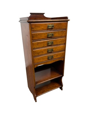 Lot 412 - EDWARDIAN MAHOGANY MUSIC CABINET