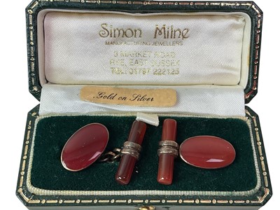 Lot 407 - PAIR OF SILVER CUFFLINKS