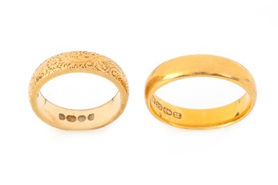 Lot 495 - TWO GOLD WEDDING BANDS