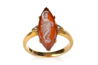 Lot 507 - CAMEO AND DIAMOND RING