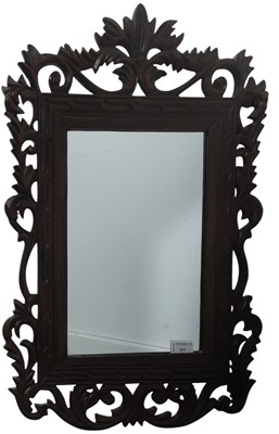 Lot 315 - STAINED WOOD WALL MIRROR