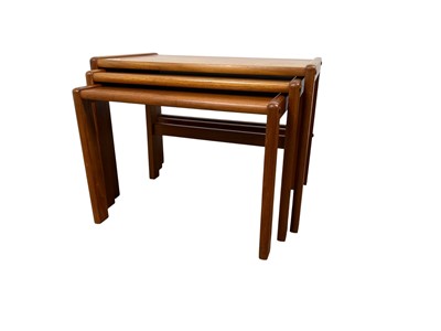 Lot 432 - TEAK NEST OF THREE TABLES