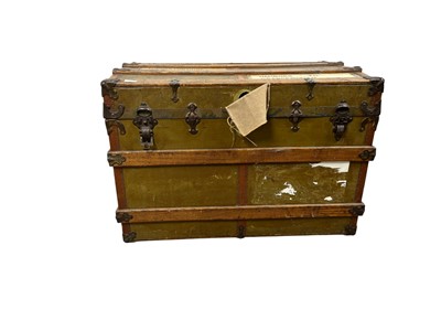 Lot 434 - LARGE WOOD TRAVEL TRUNK