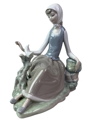 Lot 466 - LLADRO FIGURE OF SHEPHERDESS GIRL