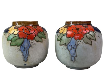 Lot 449 - PAIR OF ROYAL DOULTON STONEWARE GINGER JARS