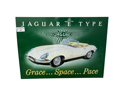 Lot 463 - JAGUAR E-TYPE METAL ADVERTISING PANEL