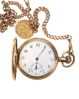Lot 855 - GOLD PLATED POCKET WATCH