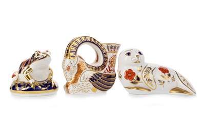 Lot 1489 - THREE ROYAL CROWN DERBY PAPERWEIGHTS
