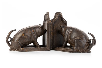Lot 1494 - PAIR OF VICTORIAN CAST METAL BOOKENDS
