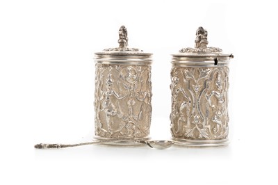 Lot 1500 - TWO INDIAN WHITE METAL POTS
