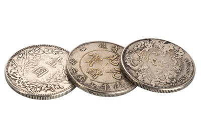 Lot 1504 - THREE CHINESE SILVER DOLLARS