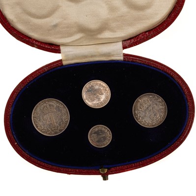 Lot 10 - TWO EDWARD VII SETS OF MAUNDY MONEY