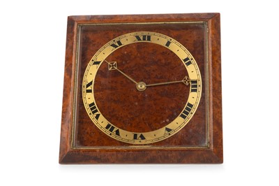 Lot 1058 - EDWARDIAN BURR WALNUT TABLE CLOCK