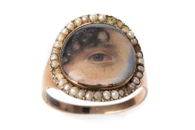 Lot 520 - RARE: GEORGIAN LOVER'S EYE PORTRAIT RING