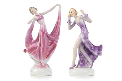 Lot 518 - TWO CONTINENTAL ART DECO CERAMIC FIGURES