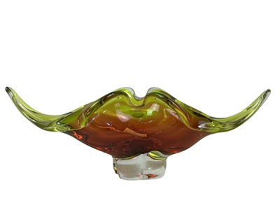 Lot 646 - CARNIVAL GLASS STYLE BOWL AND VASE