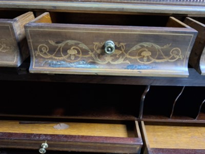 Lot 1240 - EDWARDIAN INLAID MAHOGANY CYLINDER BUREAU