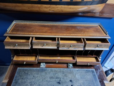 Lot 1240 - EDWARDIAN INLAID MAHOGANY CYLINDER BUREAU