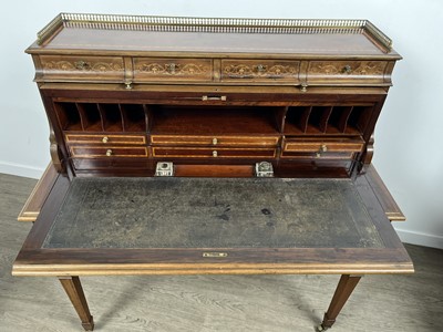 Lot 1240 - EDWARDIAN INLAID MAHOGANY CYLINDER BUREAU