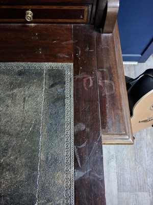 Lot 1240 - EDWARDIAN INLAID MAHOGANY CYLINDER BUREAU