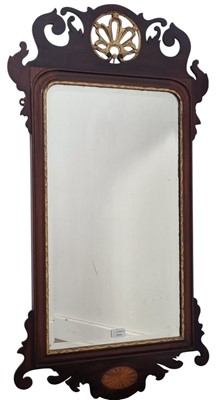 Lot 1514 - MAHOGANY WALL MIRROR
