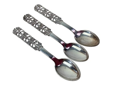 Lot 554 - GROUP OF SCANDINAVIAN SILVER TEASPOONS