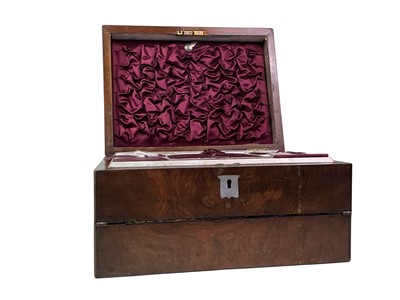 Lot 553 - VICTORIAN WALNUT JEWELLERY BOX