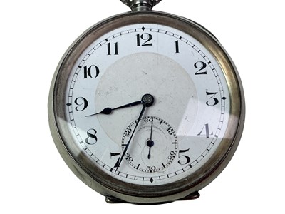 Lot 614 - SILVER CASED OPEN FACE POCKET WATCH