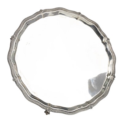 Lot 1044 - EDWARDIAN SILVER SALVER