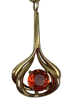 Lot 726 - TWO GEMSET PENDANTS ON CHAINS