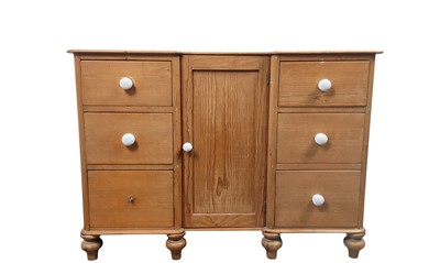 Lot 673 - WAXED PINE SIDE CABINET