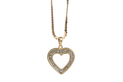 Lot 530 - DIAMOND HEART PENDANT ON CHAIN