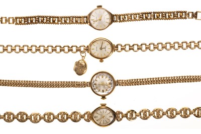 Lot 861 - FOUR NINE CARAT GOLD WRIST WATCHES