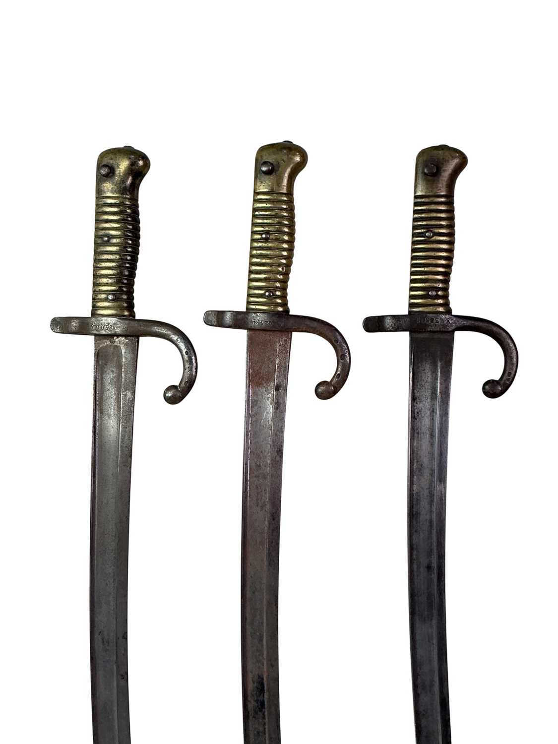 Lot 68 - THREE WWI FRENCH BAYONETS