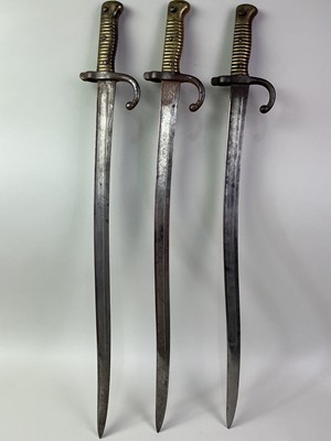 Lot 68 - THREE WWI FRENCH BAYONETS
