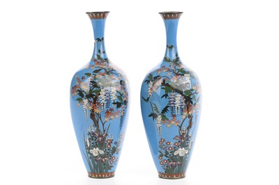 Lot 1558 - PAIR OF JAPANESE CLOISONNÉ VASES