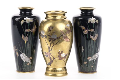 Lot 1559 - PAIR OF JAPANESE CLOISONNÉ VASES