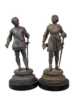 Lot 684 - PAIR OF SPELTER FIGURES