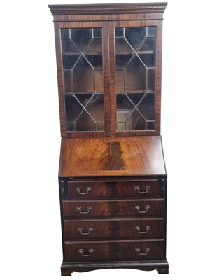 Lot 700 - MAHOGANY BUREAU BOOKCASE