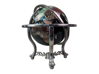Lot 768 - HARDSTONE TABLE GLOBE
