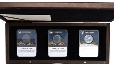 Lot 42 - SS CITY OF CAIRO INDIAN SILVER RUPEE THREE COIN SET