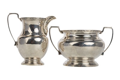 Lot 1078 - GEORGE V SILVER SUGAR AND CREAM SET