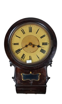 Lot 12 - LATE VICTORIAN MAHOGANY WALL CLOCK