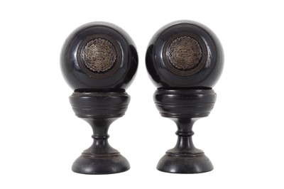 Lot 1717 - PAIR OF VICTORIAN PRESENTATION LAWN BOWLS