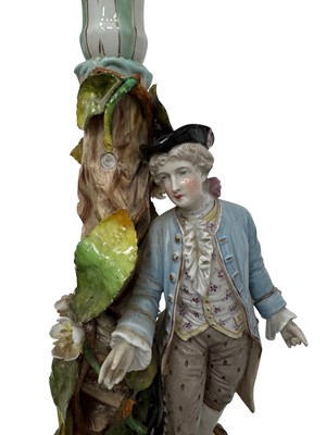 Lot 1577 - PAIR OF SITZENDORF PORCELAIN CANDELABRUM