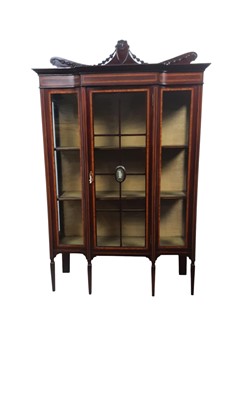Lot 1572 - VICTORIAN INLAID MAHOGANY DISPLAY CABINET
