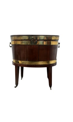 Lot 1574 - GEORGE III MAHOGANY WINE COOLER