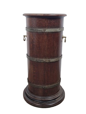 Lot 517 - OAK STAINED COOPERED STICK STAND