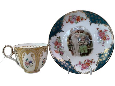 Lot 50 - MEISSEN PORCELAIN CABINET CUP AND SAUCER