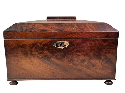 Lot 196 - GEORGE III MAHOGANY TEA CADDY